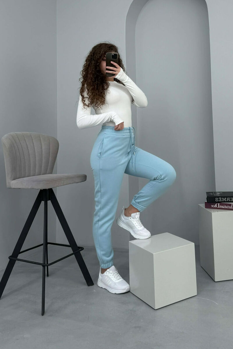 ONE COLOR SIMPLE WOMEN JOGGERS LIGHTBLUE/BZ - 2
