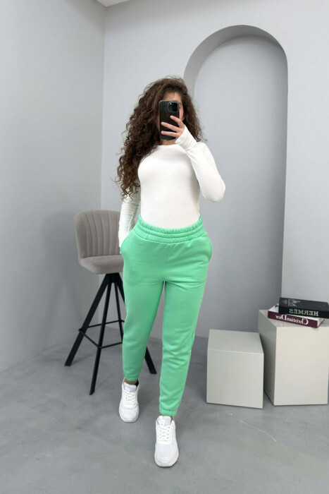 ONE COLOR SIMPLE WOMEN JOGGERS MINT/MENTE - 1