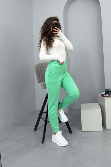 ONE COLOR SIMPLE WOMEN JOGGERS MINT/MENTE - 5
