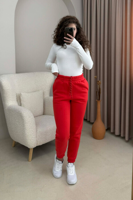 ONE COLOR SIMPLE WOMEN JOGGERS ORANGE/PORTOKALLI - 1