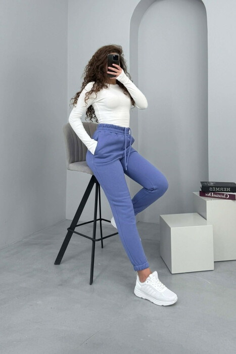 ONE COLOR SIMPLE WOMEN JOGGERS PURPLE/LEJLA - 5