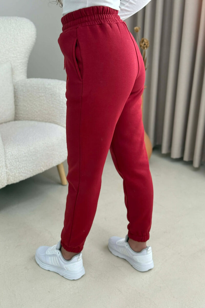ONE COLOR SIMPLE WOMEN JOGGERS RED/E KUQE - 4
