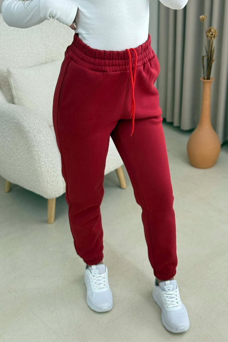 ONE COLOR SIMPLE WOMEN JOGGERS RED/E KUQE - 5