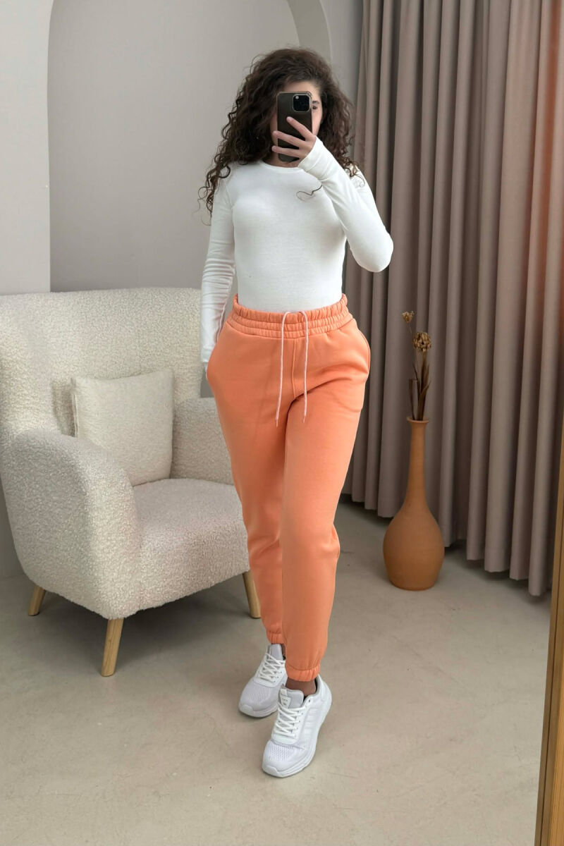 ONE COLOR SIMPLE WOMEN JOGGERS SALMON/SALMON - 1