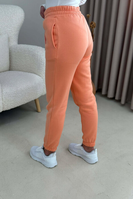 ONE COLOR SIMPLE WOMEN JOGGERS SALMON/SALMON - 3