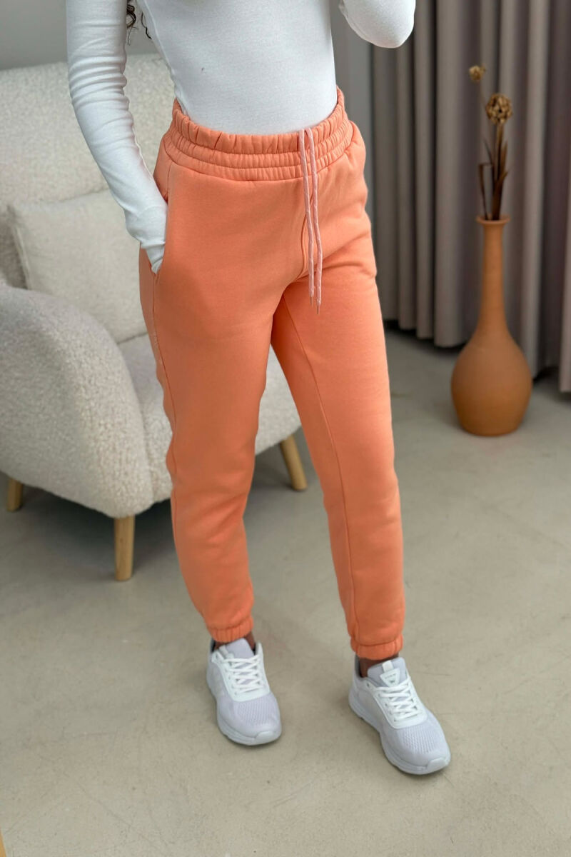 ONE COLOR SIMPLE WOMEN JOGGERS SALMON/SALMON - 4