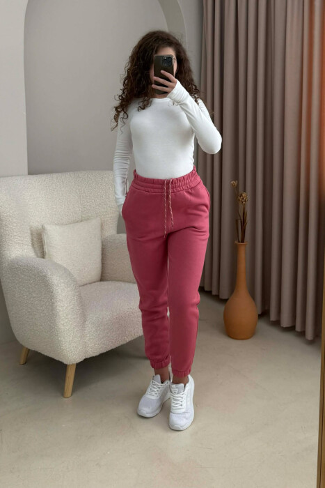 ONE COLOR SIMPLE WOMEN JOGGERS VINEGAR/UTHULL 
