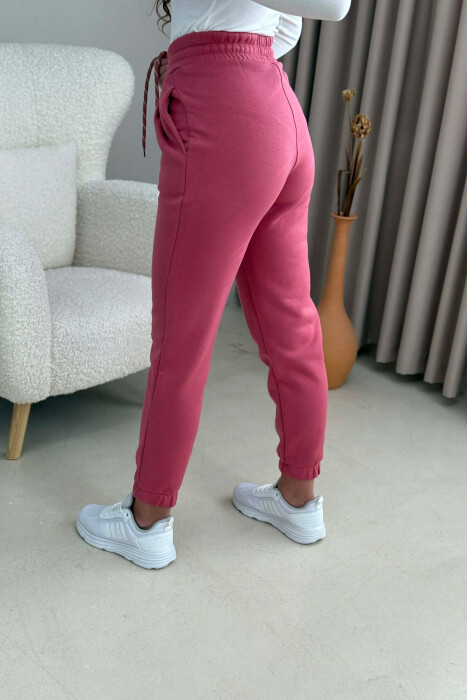ONE COLOR SIMPLE WOMEN JOGGERS VINEGAR/UTHULL - 3
