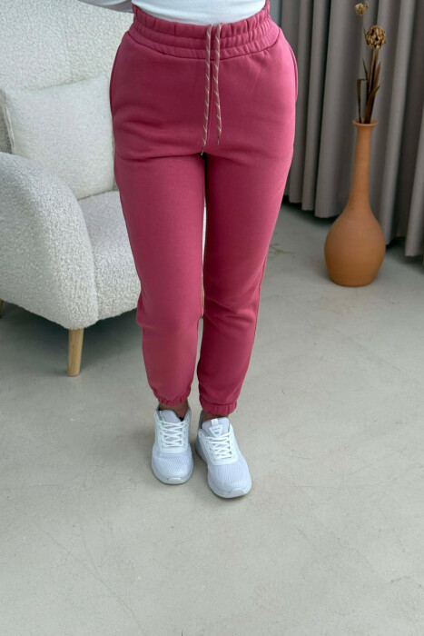 ONE COLOR SIMPLE WOMEN JOGGERS VINEGAR/UTHULL - 4