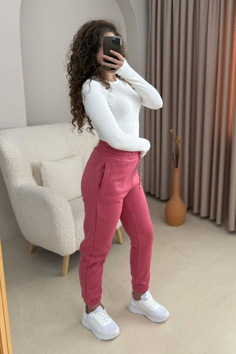 ONE COLOR SIMPLE WOMEN JOGGERS VINEGAR/UTHULL - 5