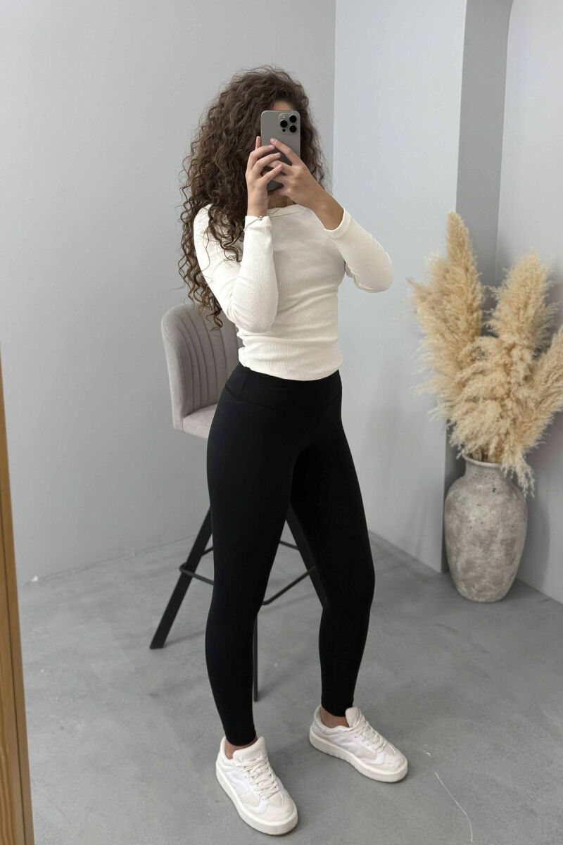 ONE COLOR SIMPLE WOMEN LEGGINGS BLACK/ E ZEZE - 6