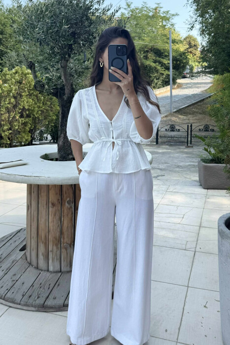 ONE COLOR SIMPLE WOMEN SHIRT WHITE-E BARDHE - 2