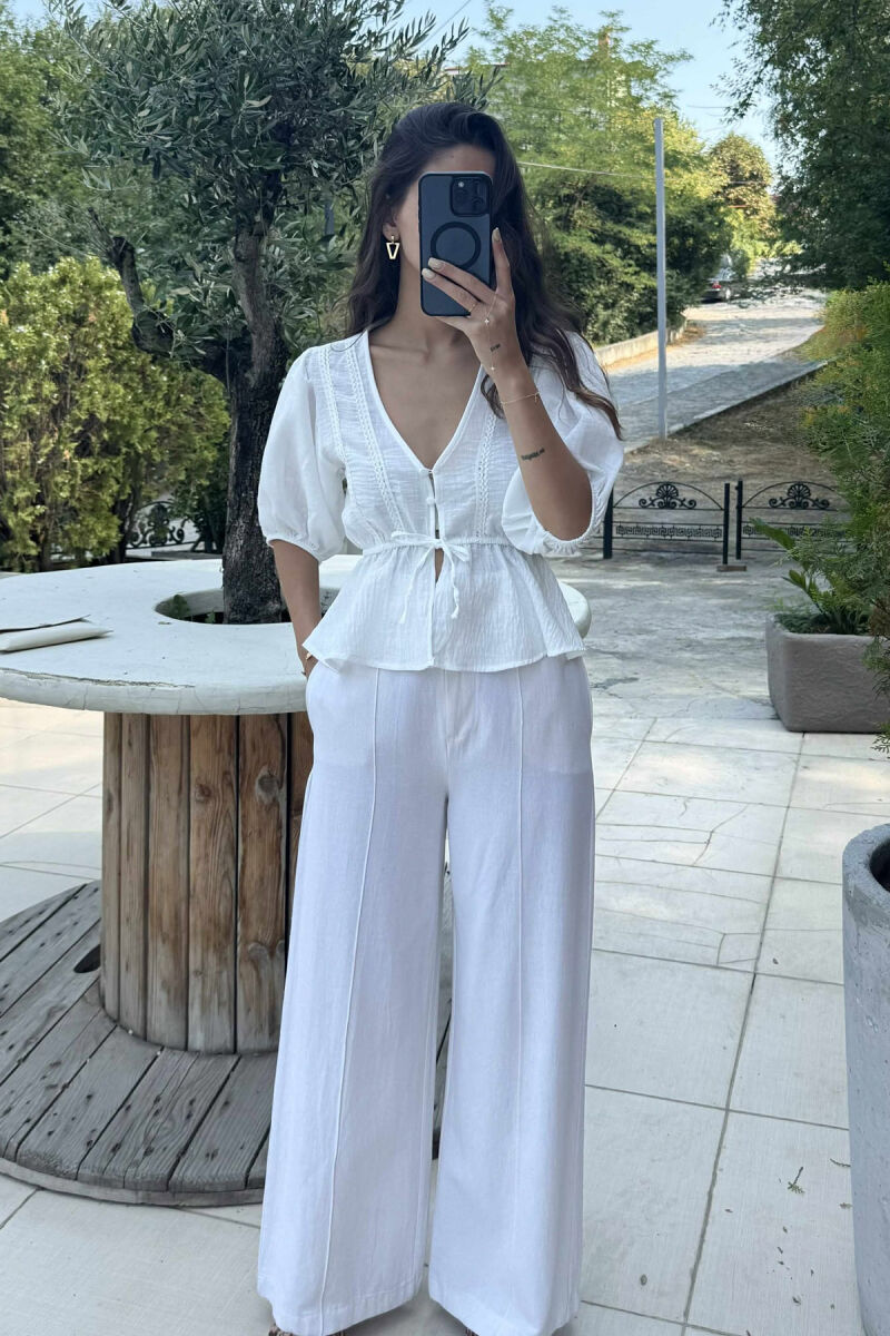 ONE COLOR SIMPLE WOMEN SHIRT WHITE-E BARDHE - 2