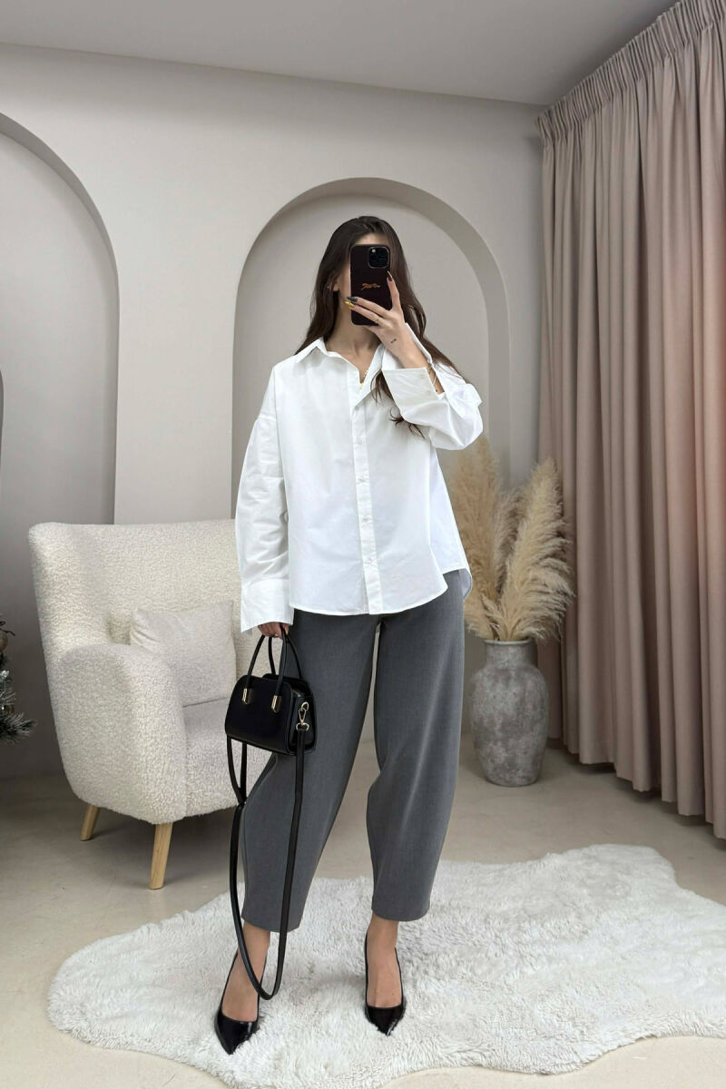 ONE COLOR SIMPLE WOMEN SHIRT WHITE-E BARDHE - 1