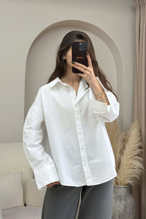 ONE COLOR SIMPLE WOMEN SHIRT WHITE-E BARDHE - 2