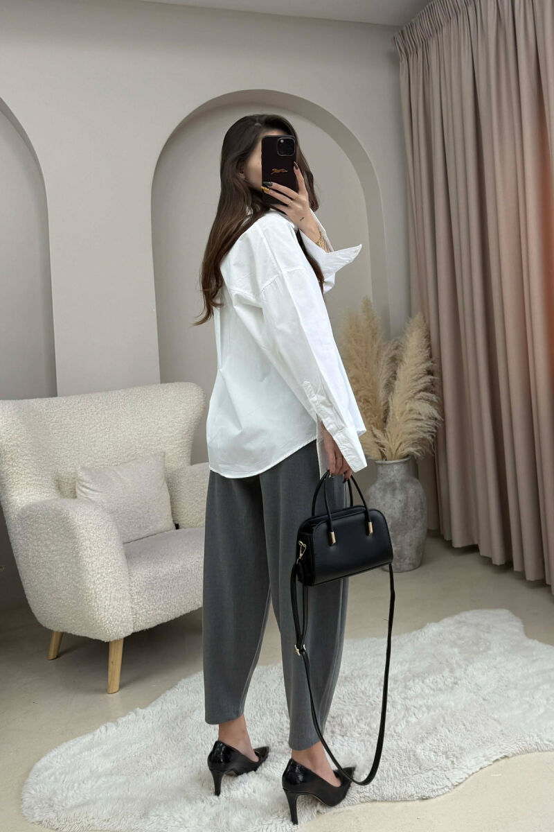 ONE COLOR SIMPLE WOMEN SHIRT WHITE-E BARDHE - 4