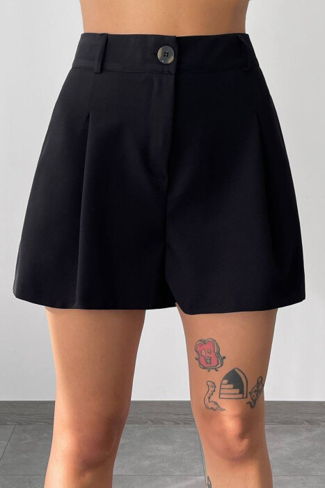 ONE COLOR SIMPLE WOMEN SHORTS BLACK/ E ZEZE - 6