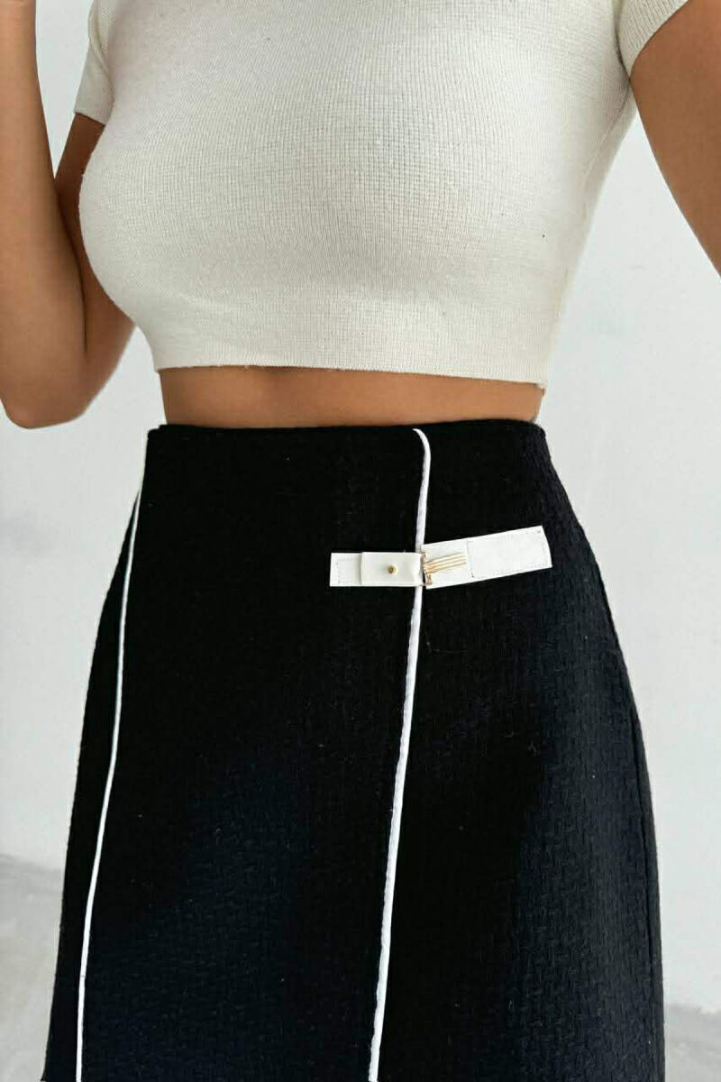 ONE COLOR SIMPLE WOMEN SKIRT BLACK/ E ZEZE - 3