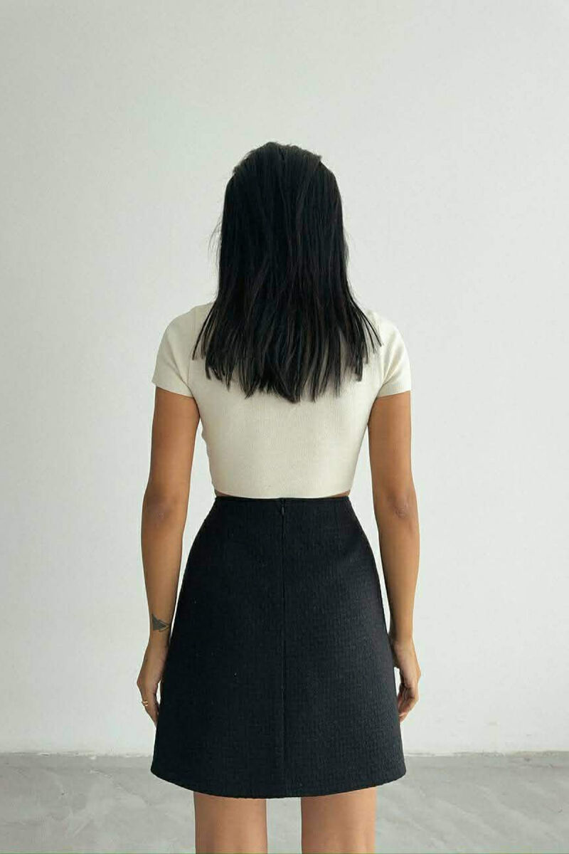 ONE COLOR SIMPLE WOMEN SKIRT BLACK/ E ZEZE - 4