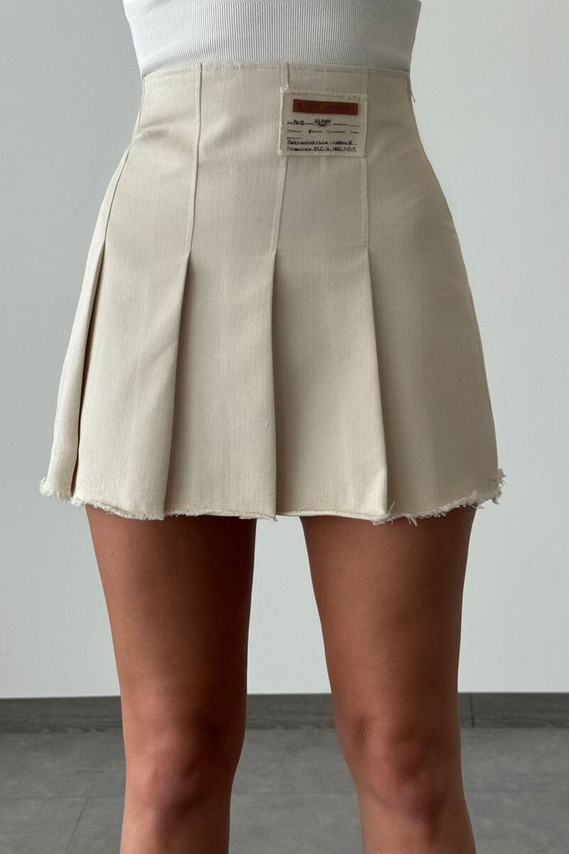 ONE COLOR SIMPLE WOMEN SKIRT CREAM/KREM - 9