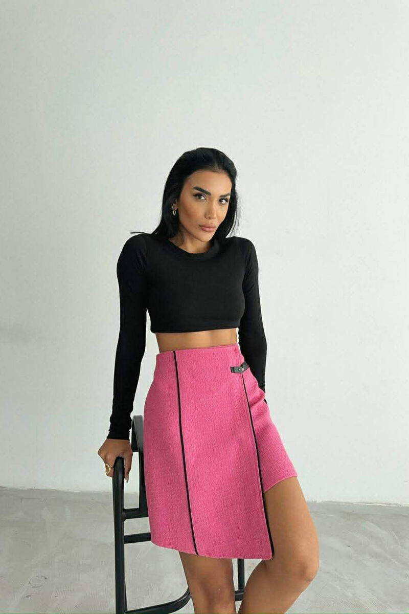 ONE COLOR SIMPLE WOMEN SKIRT FUCHSIA/CIKLAMI - 4