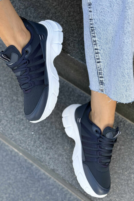 ONE COLOR SIMPLE WOMEN SNEAKERS BLUE-WHITE/BLBA - 4