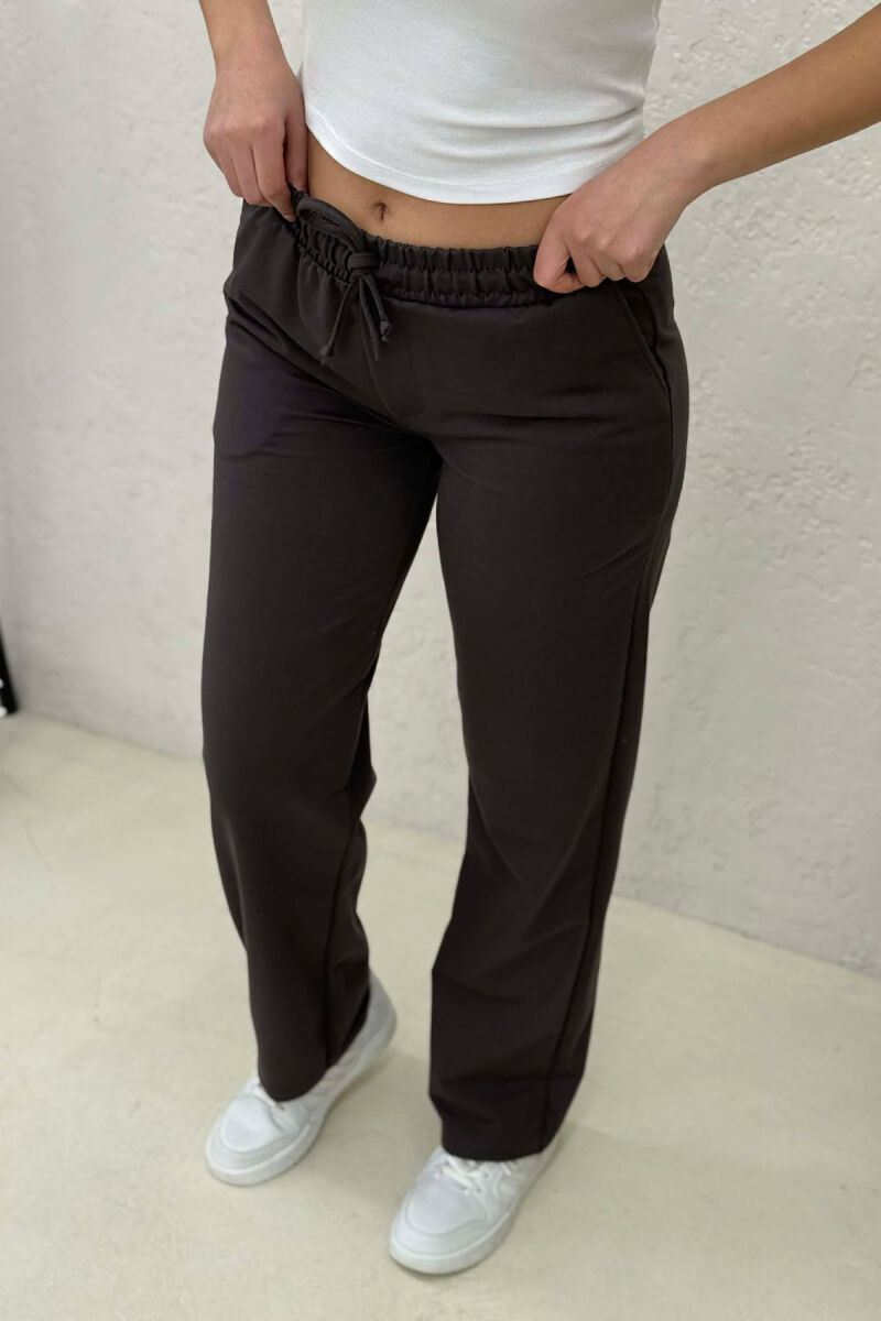 ONE COLOR SIMPLE WOMEN SWEATPANTS DARK GREY/GEE - 3