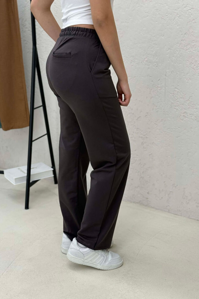 ONE COLOR SIMPLE WOMEN SWEATPANTS DARK GREY/GEE - 5
