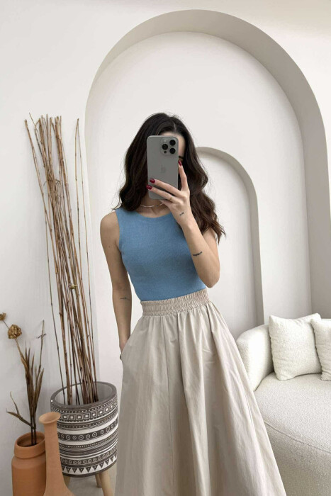 ONE COLOR SIMPLE WOMEN TANK TOP BEAUBLUE/BBL - 3