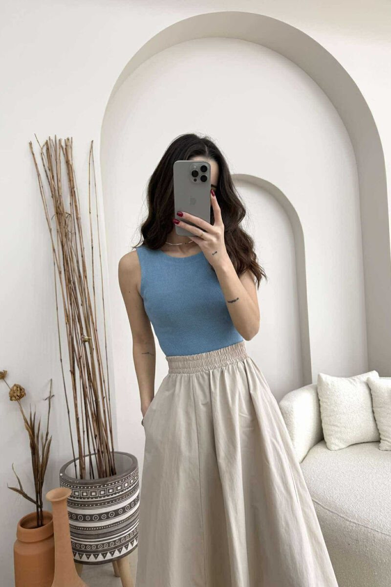 ONE COLOR SIMPLE WOMEN TANK TOP BEAUBLUE/BBL - 3