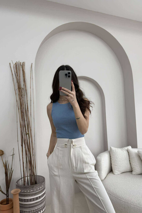 ONE COLOR SIMPLE WOMEN TANK TOP LIGHT BLUE-LIGHT BLUE/BZ-BZ - 4