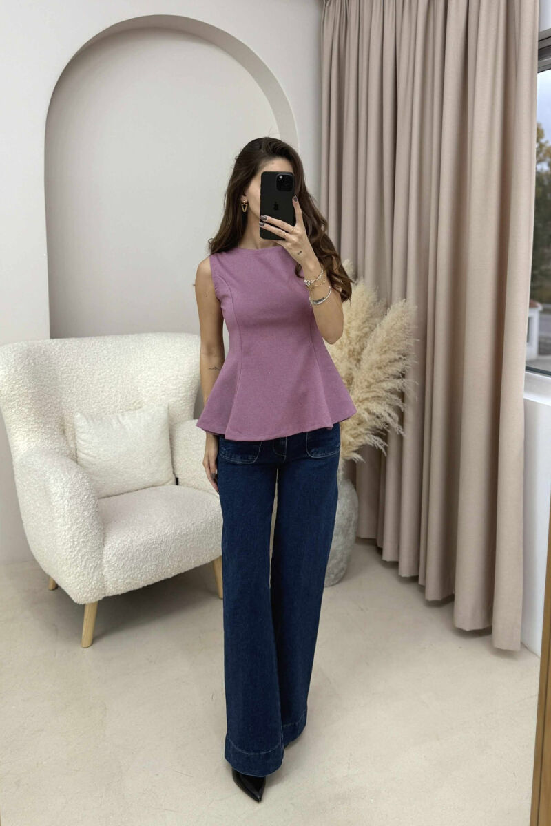 ONE COLOR SIMPLE WOMEN TANK TOP LIGHT PURPLE/LEZB - 3