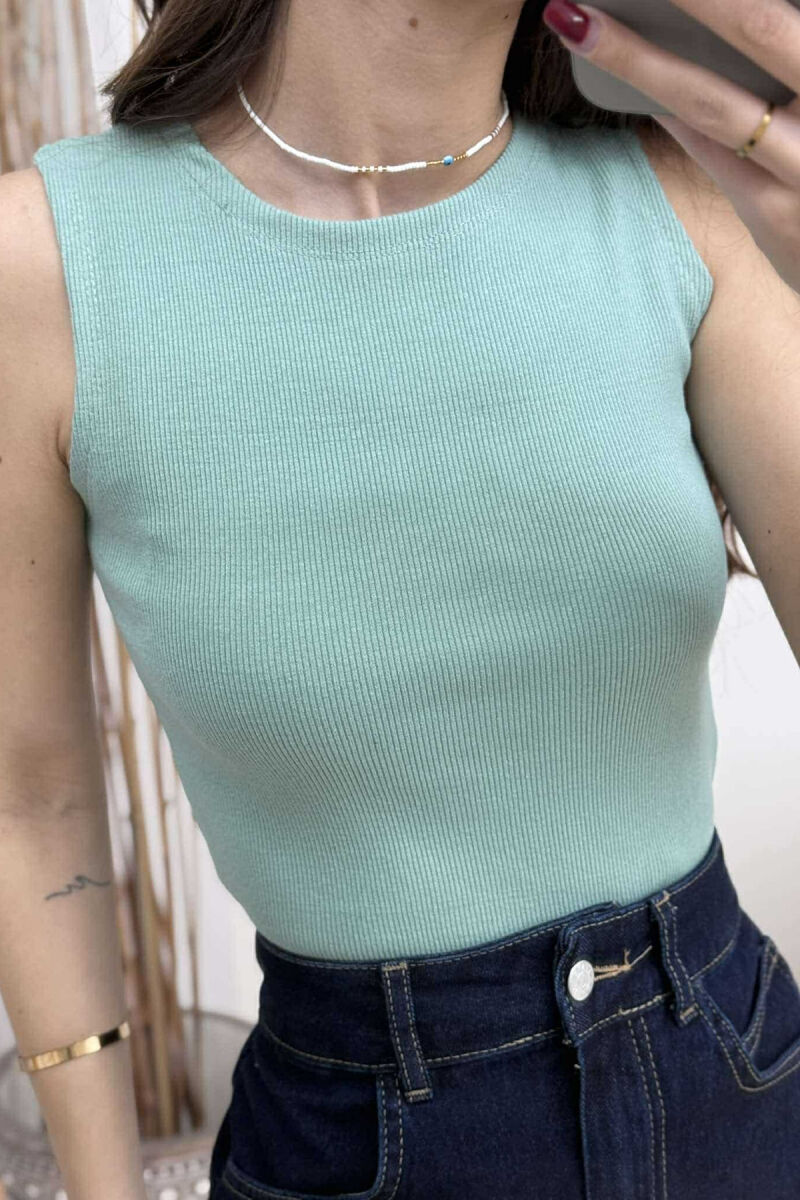 ONE COLOR SIMPLE WOMEN TANK TOP MINT/MENTE - 4