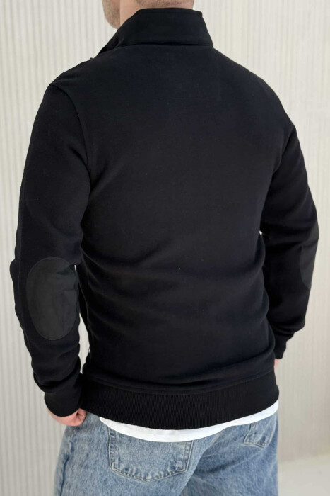 ONE COLOR SIMPLE ZIPPER MEN JACKET BLACK/ E ZEZE - 3