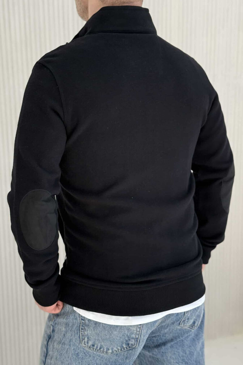 ONE COLOR SIMPLE ZIPPER MEN JACKET BLACK/ E ZEZE - 3