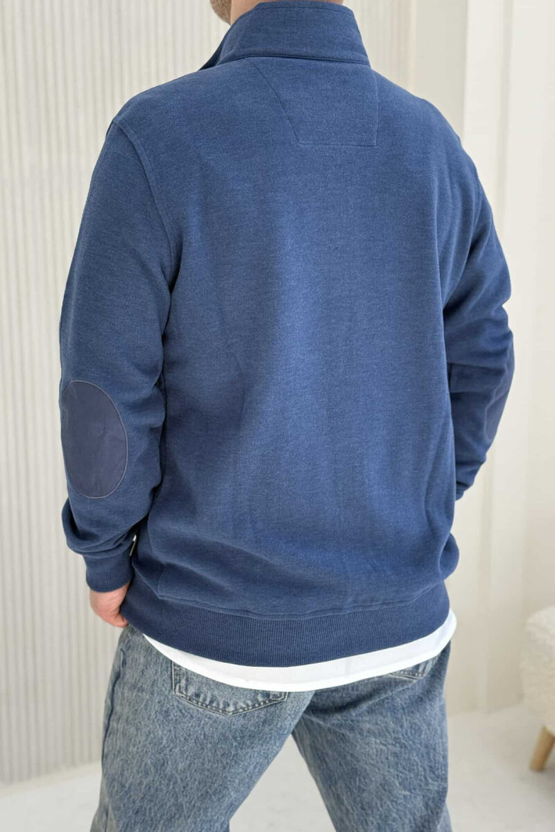 ONE COLOR SIMPLE ZIPPER MEN JACKET BLUE/BLU - 5