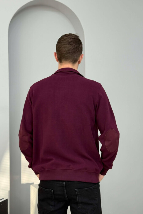 ONE COLOR SIMPLE ZIPPER MEN JACKET BURGUNDY/VISHNJE - 5