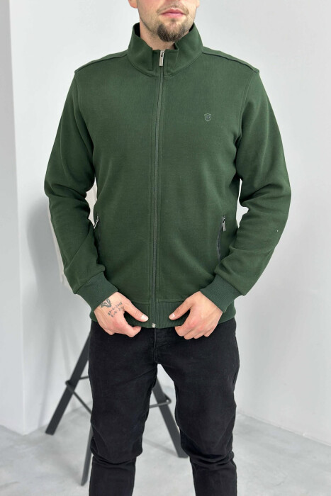 ONE COLOR SIMPLE ZIPPER MEN JACKET GREEN/JESHILE - 1