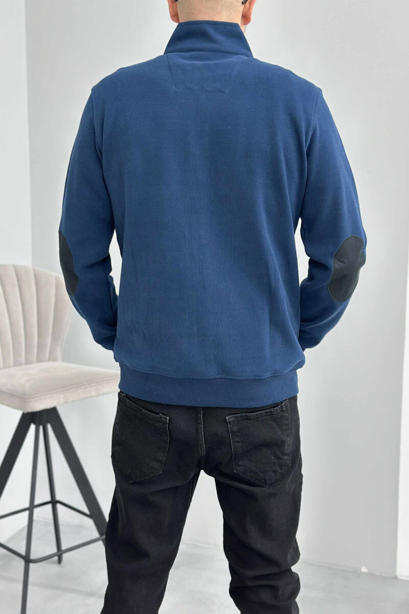 ONE COLOR SIMPLE ZIPPER MEN JACKET NAVY BLUE/BLU MARINE - 6