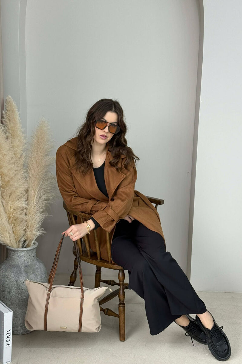 ONE COLOR SIMPLE ZIPPER WOMEN BAG BEIGE/BEZHE - 3