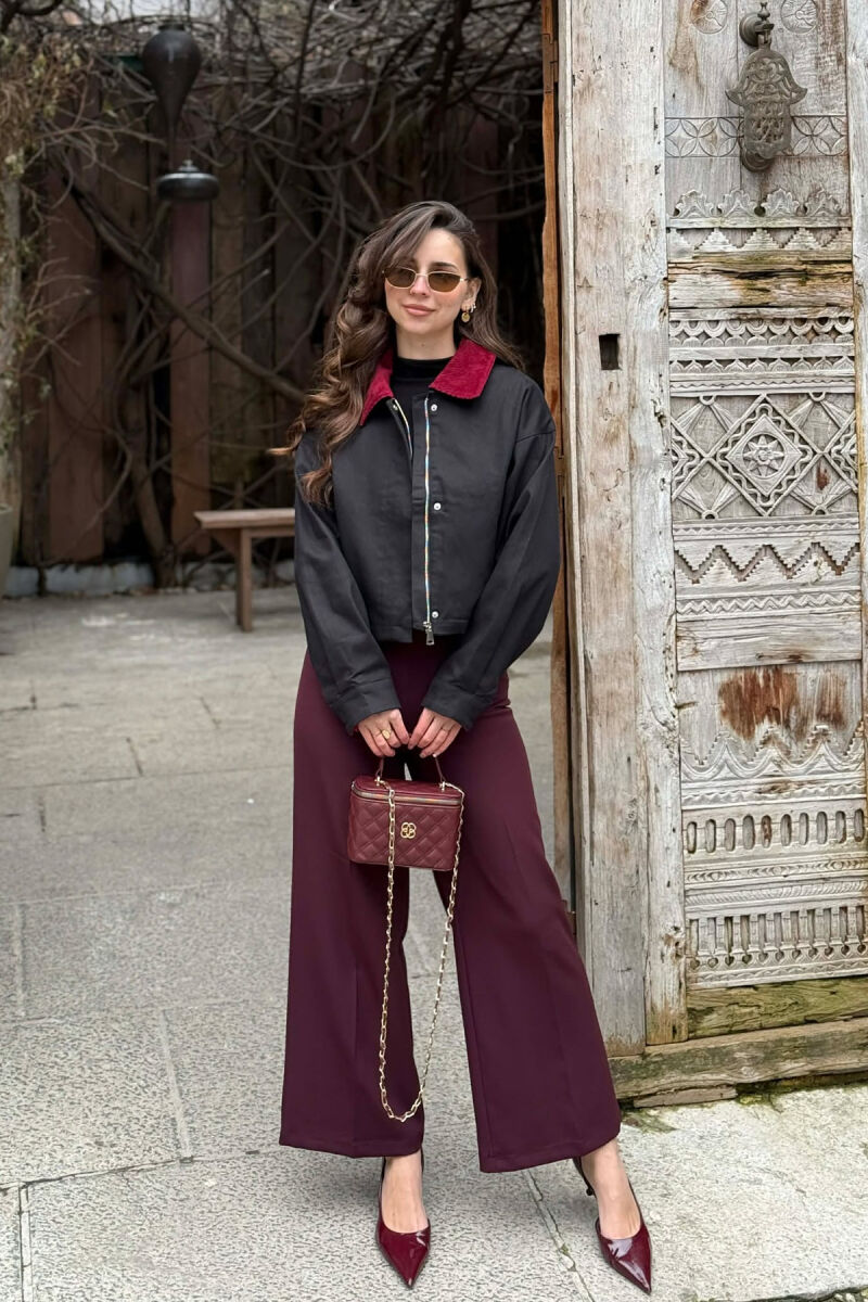 ONE COLOR SIMPLE ZIPPER WOMEN JACKET BLACK/ E ZEZE - 3