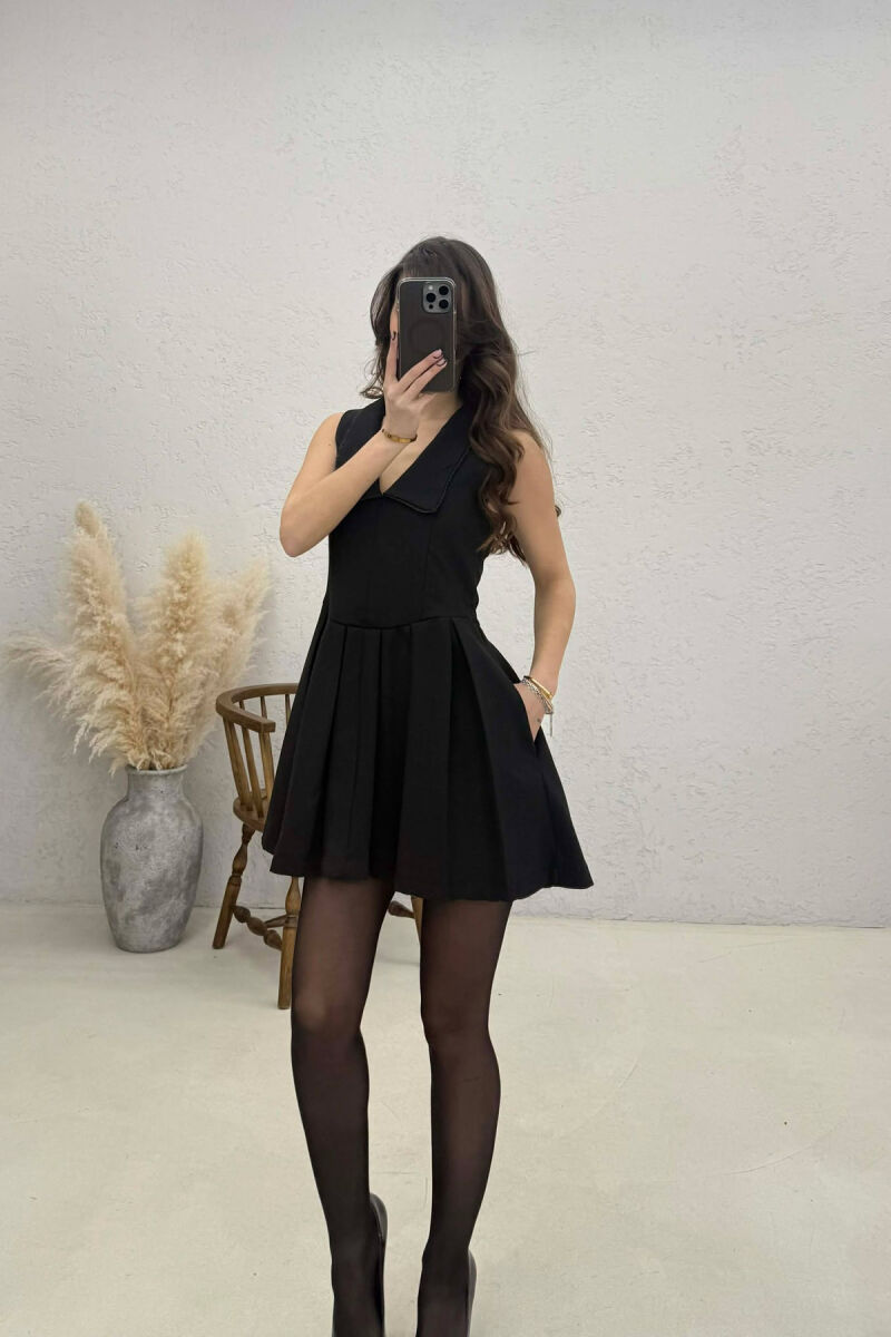 ONE COLOR SLEEVELESS WOMAN DRESS BLACK/ E ZEZE - 2