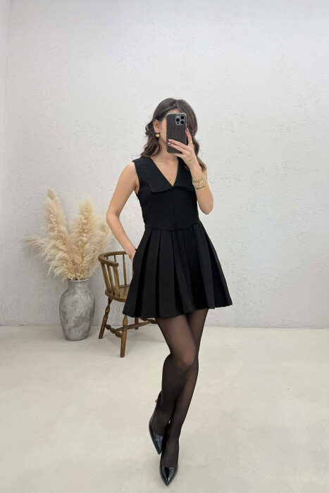 ONE COLOR SLEEVELESS WOMAN DRESS BLACK/ E ZEZE - KLAUDIO FASHION