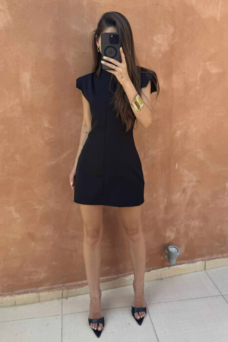 ONE COLOR SLEEVELESS WOMEN DRESS BLACK/ E ZEZE - KLAUDIO FASHION