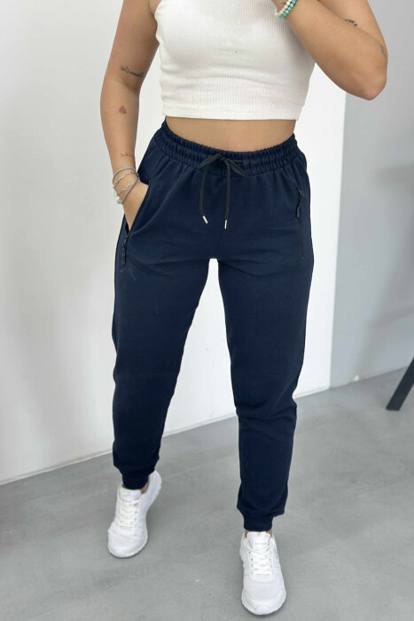 ONE COLOR SMALL LOGO WOMEN SWEATPANTS DARK BLUE/BEE - 2