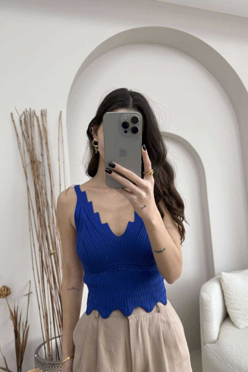 ONE COLOR STRAPS WOMEN TANK TOP BLUE/BLU - 1