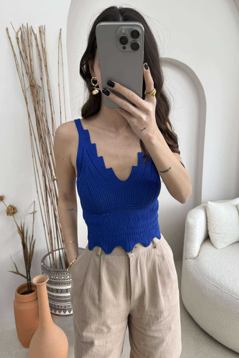 ONE COLOR STRAPS WOMEN TANK TOP BLUE/BLU - 2