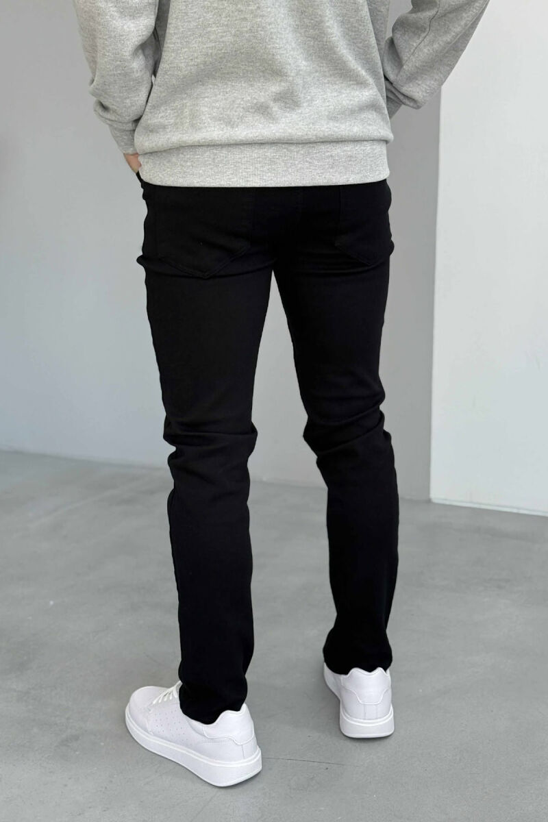 ONE COLOR STRETCHY MEN JEANS BLACK/ E ZEZE - 4