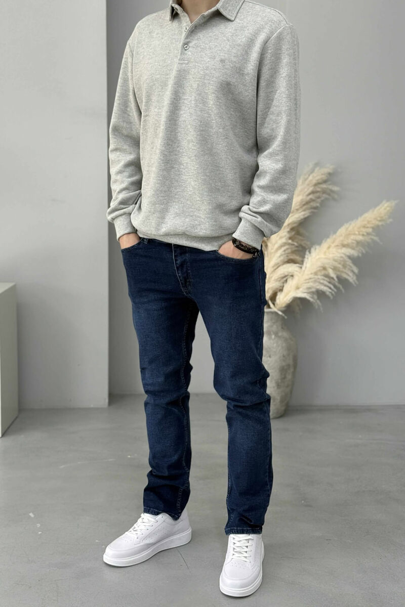 ONE COLOR STRETCHY MEN JEANS BLUE/BLU - 1