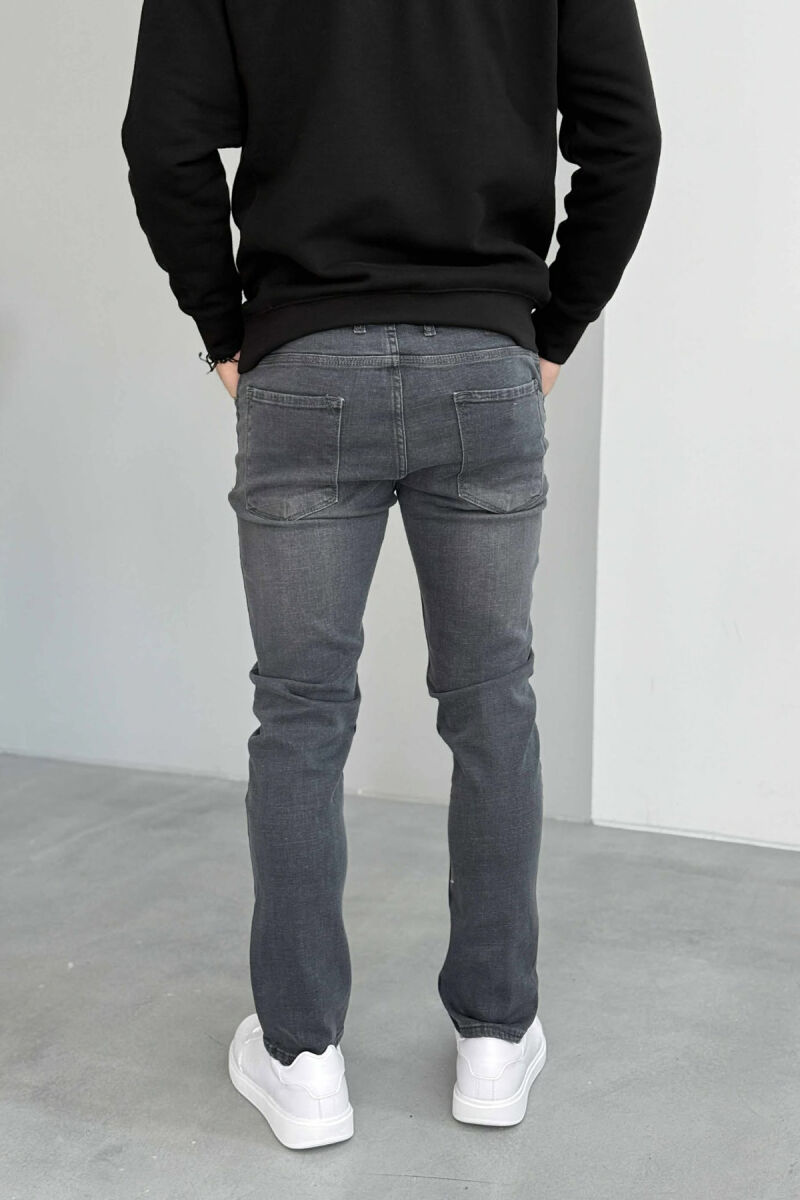 ONE COLOR STRETCHY MEN JEANS GREY/GRI - 4